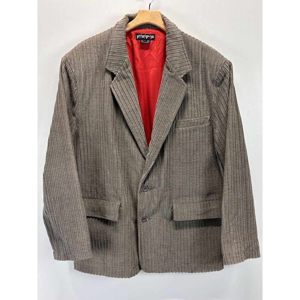 Vtg Pepe Wide Wale Corduroy Blazer Jacket Mens L Gray 90's Y2K Grunge Skater
